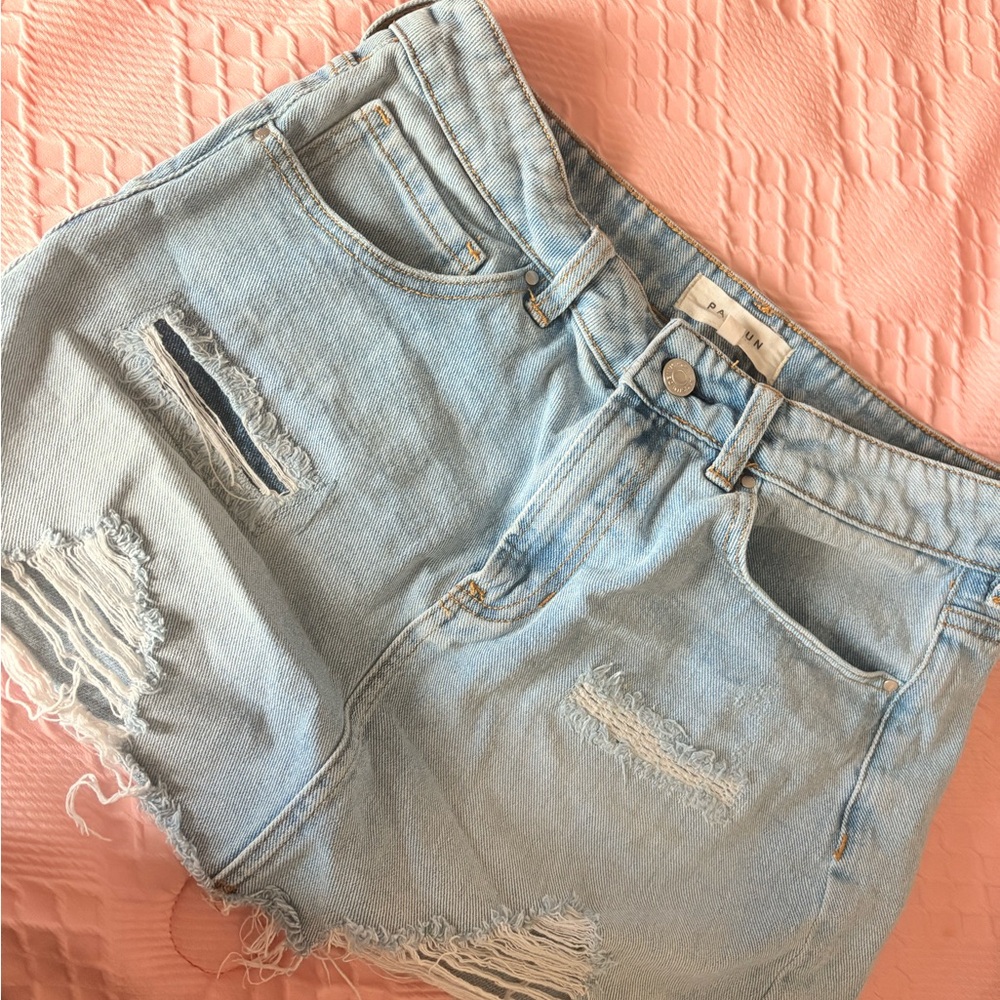 PacSun Light Blue Distressed Denim Shorts